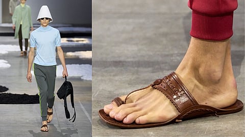Kolhapuri sandals, named after the town of Kolhapur in Maharashtra, are handmade