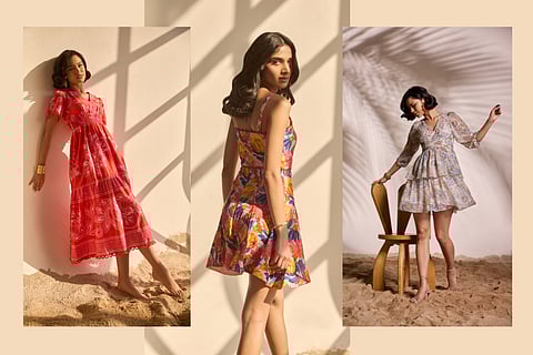This monsoon collection brings sunshine to rainy days with breezy silhouettes and bold prints