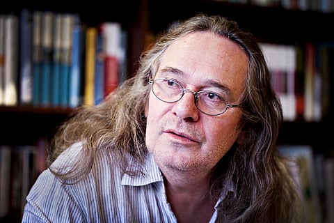 Norwegian author Ingvar Ambjørnsen discusses the literary season and his new book, in Oslo, Dec. 9, 2012