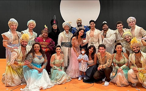Priyanka Chopra was spotted catching up on the Broadway musical Aladdin with her family