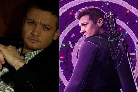 In frame: Jeremy Renner; Jeremy as Hawkeye