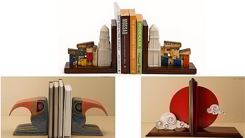 Artful ceramic bookends turn everyday objects into miniature sculptures