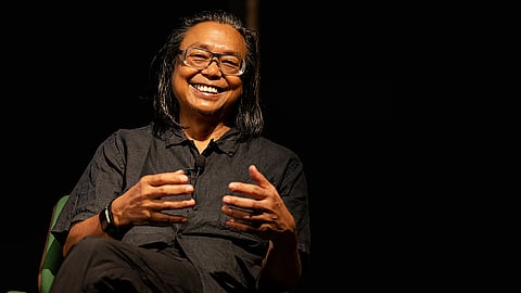 Thai artist Rirkrit Tiravanija at a discussion at Kiran Nadar Museum of Art
