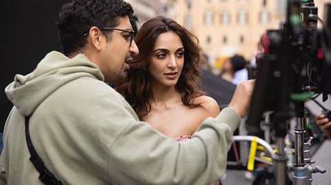 Director Ayan Mukherji and Kiara Advani behind the scenes of the film