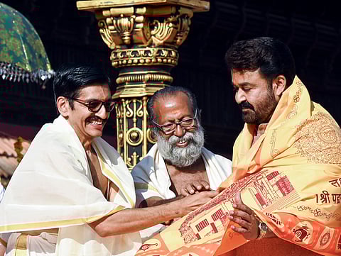 Mohanlal at Sree Padmanabhaswamy Temple