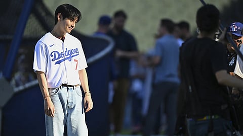 K-pop sensation V of BTS stuns fans with first pitch at Dodgers game