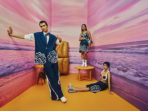 The outfits in Tropic Panic feature playful detailing and bold, quirky prints