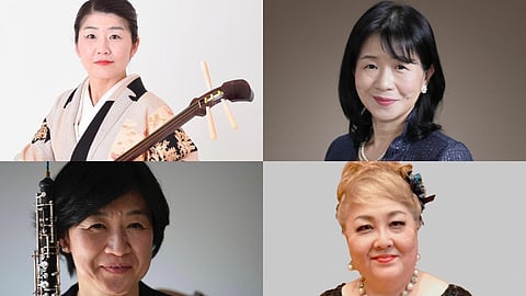 (L-R) Katsura Kosumi, Takashima Keiko, Kunishi Miho and Miwa Akane would be performing Japanese music