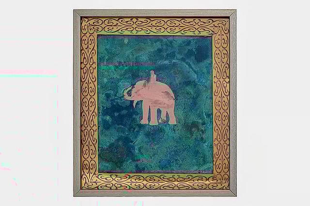 'Miniature - VII', patina on copper with gold