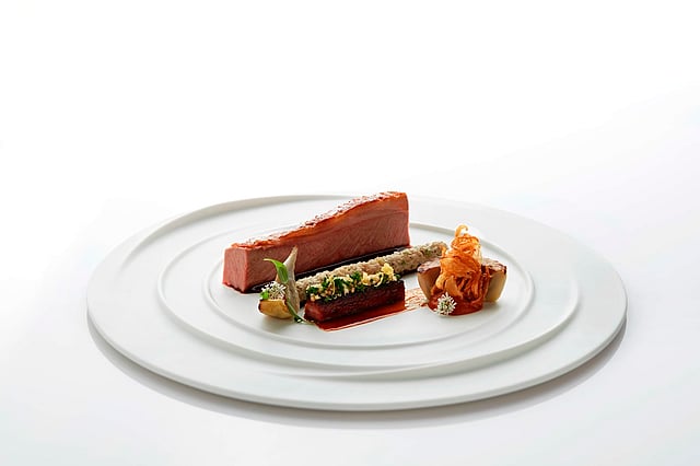 Aveyron Lamb Saddle from the menu of Odette Singapore created by chef Julien Royer