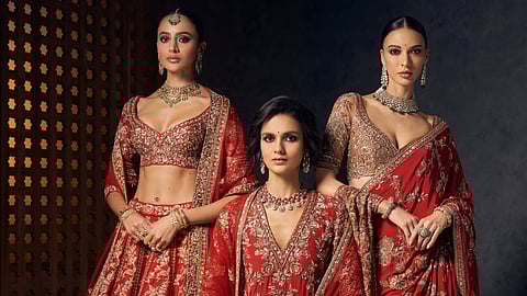 Shyamal & Bhumika’s Haveli collection transforms architectural splendour into pieces of wearable art