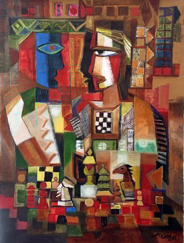 A painting by artist Raja Segar