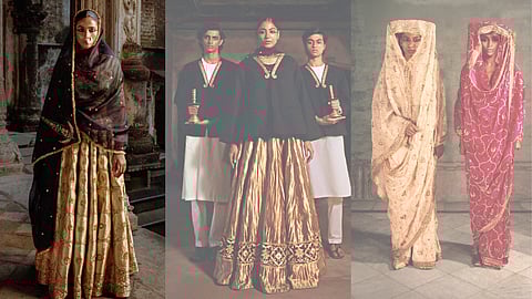 In Raw Mango’s latest collection Once Upon a River, weaving (bunai) and hand embroidery (kadhai)