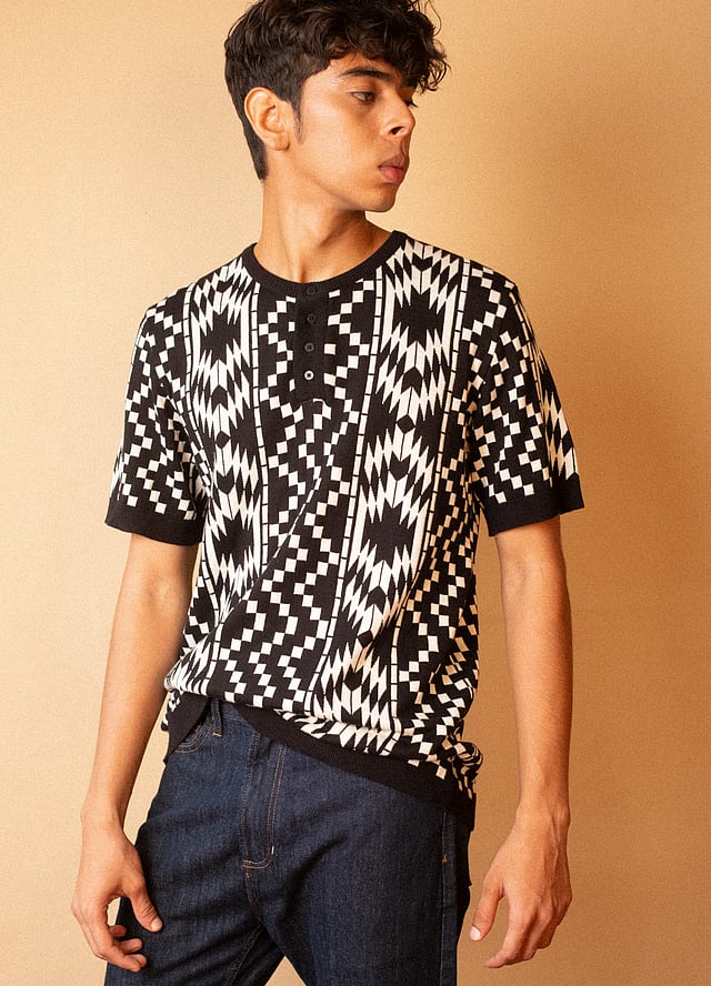 No Nasties Greca Knit Henley