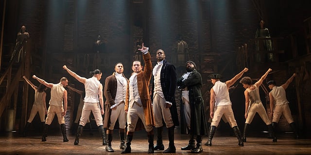 A still from Hamilton on Broadway