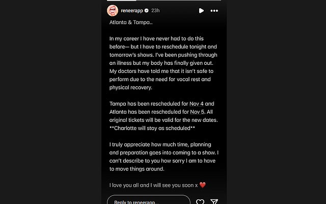 Rapp's Instagram post