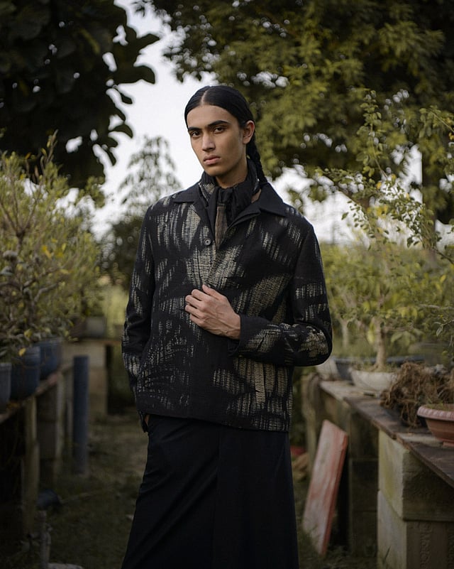 Gardener works primarily with hand-dyed cottons, denims, and soft quilted fabrics