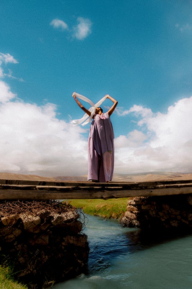 Inspired by childhood memories and the landscapes of Ladakh, The Mountain’s Daughter is an ode in fabric