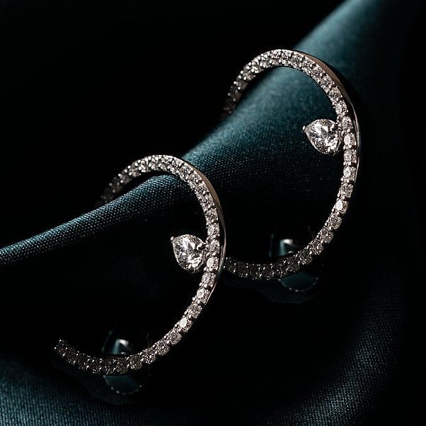 Celestial curve hoops by Akoirah by Augmont