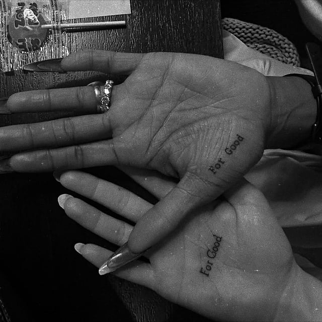 Ariana Grande shared a picture of the matching tattoos she got with Cynthia Erivo