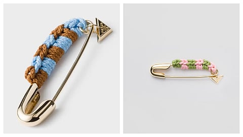 Prada introduced a low-key metal safety pin brooch for a staggering ₹69,000