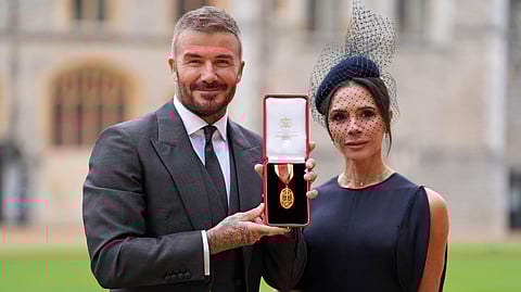 Football legend David Beckham knighted by King Charles III at Windsor Castle