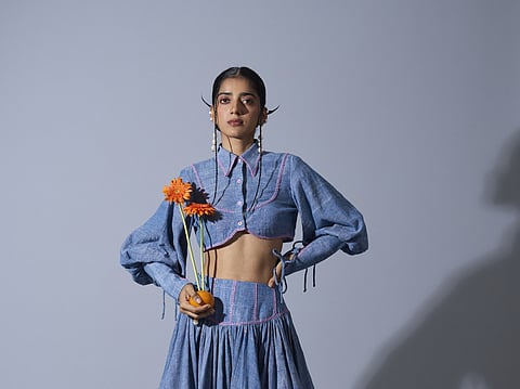 The palette balances the earthy tones of khadi linen