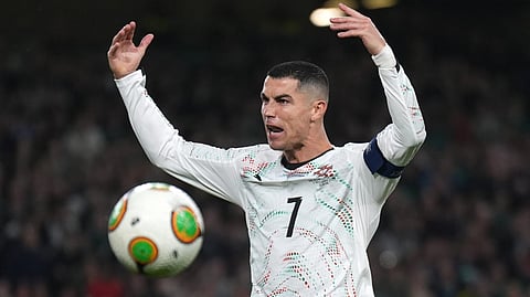Cristiano Ronaldo sent off after red card