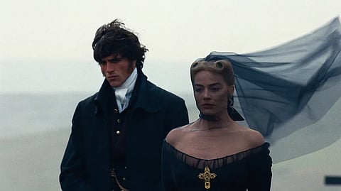 Margot Robbie and Jacob Elordi in Wuthering Heights