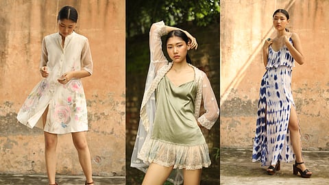 House of Mayah's latest collection features fluid dresses, soft drapes, subtle layering, and hand-painted artistic prints