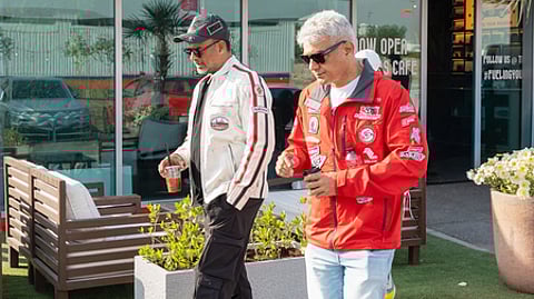 Madhavan meets Ajith at Dubai Autodrome