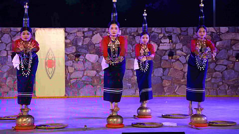 This is the Hojagiri dance originating from the Bru/ Reang community from Tripura.