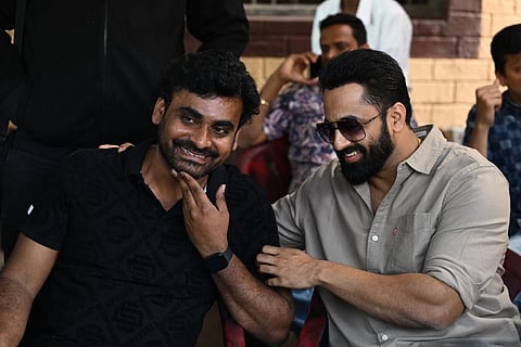 Unni Mukundan on the set of Maa Vande