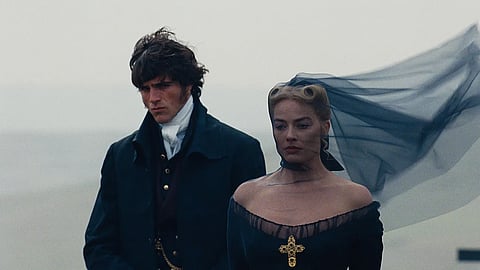 Jacob Elordi and Margot Robbie in Wuthering Heights
