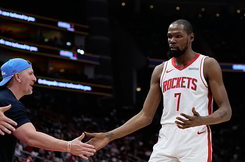 Kevin Durant overtakes Michael Jordan for No 5 on NBA scoring list in Rockets’ win