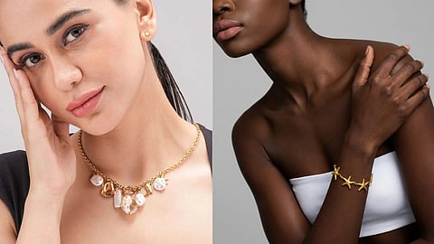 Statement charm necklace with ocean-inspired motifs and coastal detailing