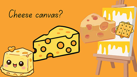 Level up your charcuterie boards by inserting the cheese-on-the-canvas trend