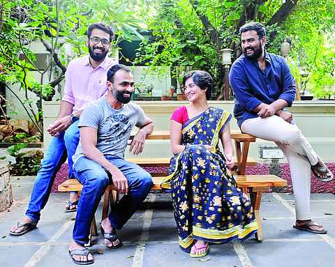 Vishnu Reddy and Deepti Pallapolu flanked by Suraj Reddy (L) and Mahadev Krishna (R)
