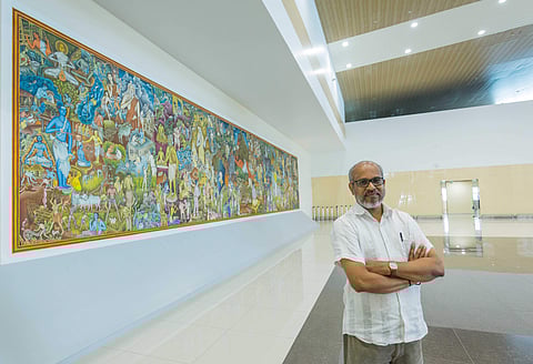 P K Sadanandan’s Biennale art finds home at Cochin international airport