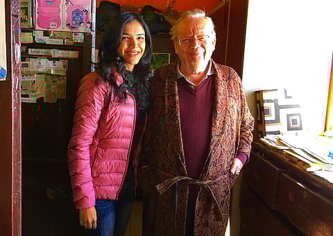 Shriya Pilgaokar with Ruskin Bond