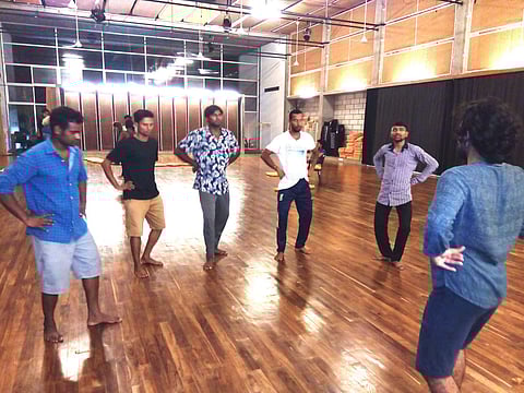 Still from the rehearsal of A Midsummer Night's Dream