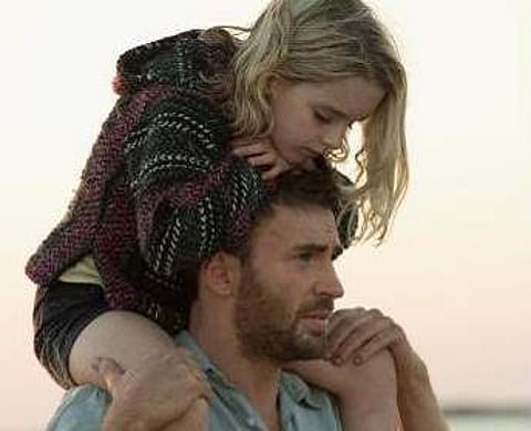 Chris Evans in Gifted with co-star McKenna