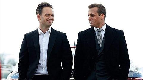 Gabriel Macht and Patrick Adams from a scene in Suits