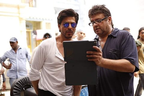 Rahul Dholakia with Shah Rukh Khan on the sets of Raees