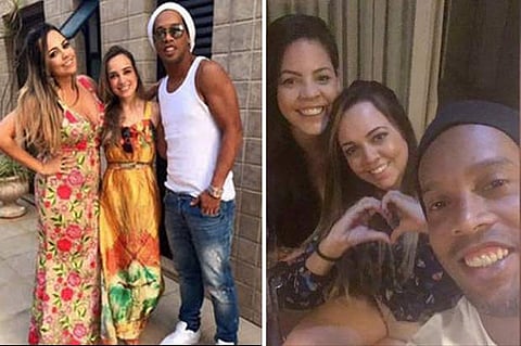 Ronaldinho with Priscilla Coelho and Beatriz Souza