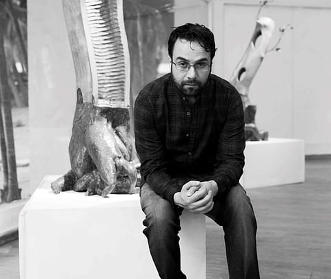 Mixed media artist Simran Lamba gives life to coal tar and metal in his art