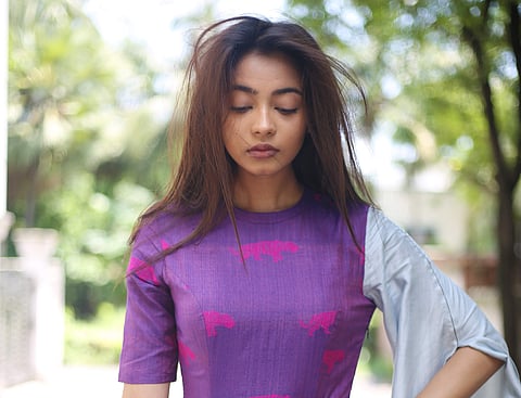 Tiger motifs on tussar