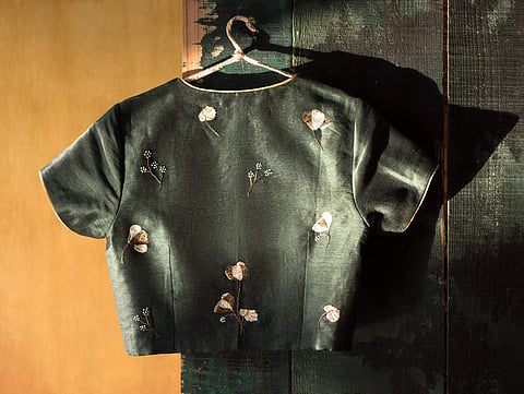 Anavila’s line for Good Earth experiments with metallic threads and khatwa work