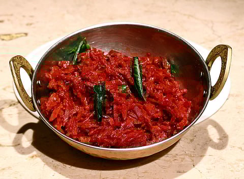 Beetroot Dry Curry is a part of the Flavours of Sri Lankan menu at Hilton Chennai
