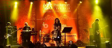 Shruti Haasan performing at the 25th anniversary celebrations of The Banyan